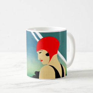 Japansk reseturism Poster 1930-talet Art Deco Girl Kaffemugg