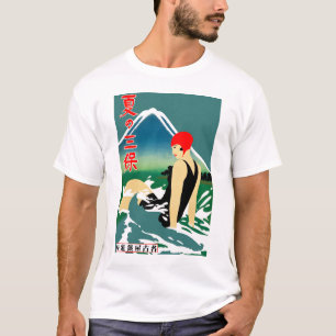 Japansk reseturism Poster 1930-talet Art Deco Girl T Shirt