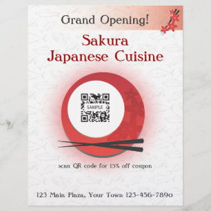 Japansk Restaurang för flygmall Reklamblad