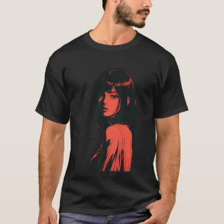 Japansk retro anime stil t shirt