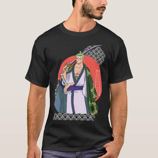 Japansk Retro Art Zoro Anime Graphic T Shirt (Framsida)