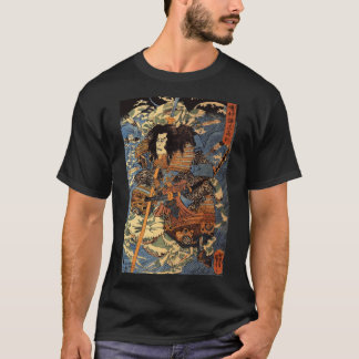 Japansk Retro-pil, skadad Samurai Riding Sea Cr T Shirt