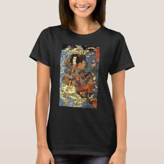 Japansk Retro-pil, skadad Samurai Riding Sea Cr T Shirt