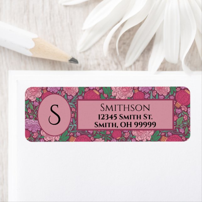 Japansk Returadress Vår Garden Mors dag Returadress Etikett (Insitu)