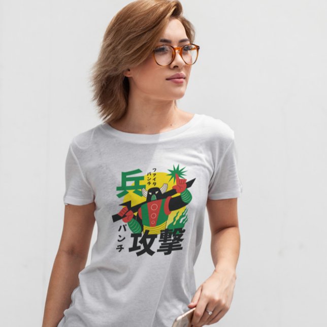 Japansk Robot Character Hero T Shirt (Skapare uppladdad)