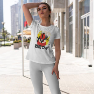 Japansk robot med brand t shirt