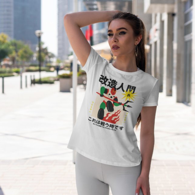 Japansk Robot Warrior Flat T Shirt (Skapare uppladdad)