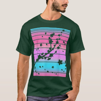 Japansk Rosa Flower Sakura 90s Vaporwave Cherry B T Shirt