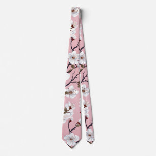 Japansk rosa körsbärsblom Sakura blomster vår Slips