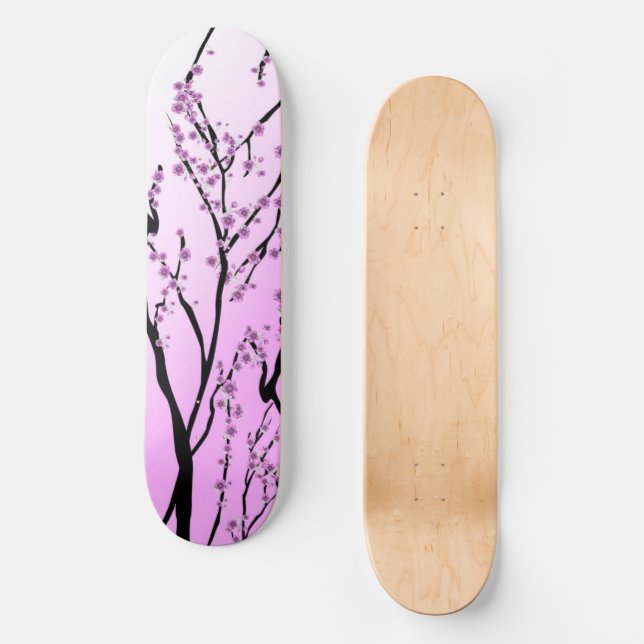Japansk rosa körsbärsblomning mini skateboard bräda 18,5 cm (Framsida)