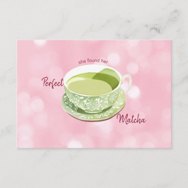 Japansk Rosa Matcha Bröllopsfest Tips & Önskningar Tilläggskort (Framsida)