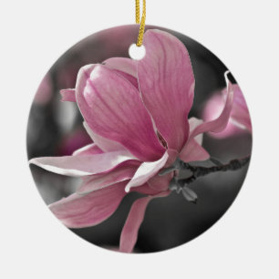 Japansk Rosa Saucer Magnolia Julgransprydnad Keramik