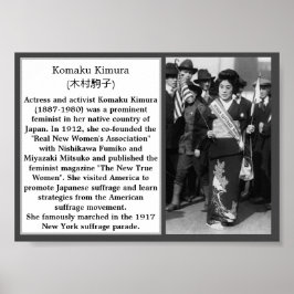 Japansk rösträtt Kimura Komaku Suffragist Poster