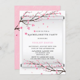 Japansk Rulla Cherry Blommar Bachelorette Party Inbjudningar