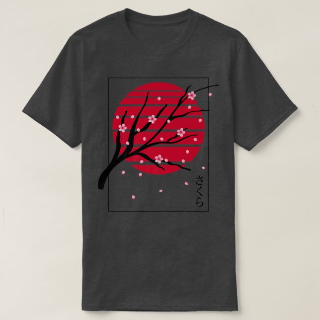 Japansk Sakura Cherry-Blommar T Shirt (Design framsida)