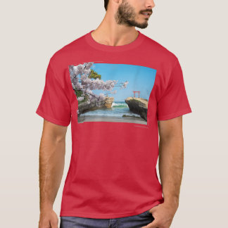 Japansk Sakura Cherry Blommar Träd Beach T-Shirt