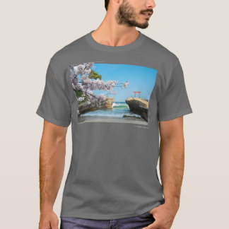 Japansk Sakura Cherry Blommar Träd Beach T Shirt