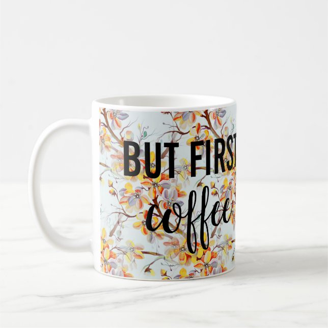 Japansk Sakura Cherry Träd Flowers Typography Kaffemugg (Vänster)