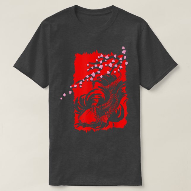 Japansk Sakura Fish Cherry Blommar Träd Japansk Ar T Shirt (Design framsida)