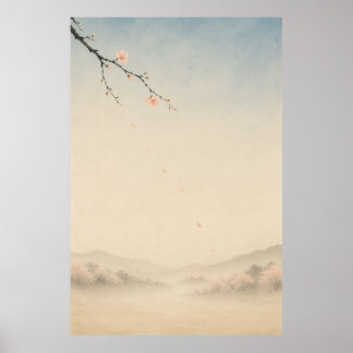 Japansk Sakura-flod Japandi Väggkonstaffisch Poster