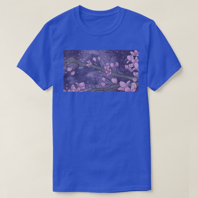 Japansk Sakura Flower BeSnyt Cherry Blommar Tr T Shirt (Design framsida)
