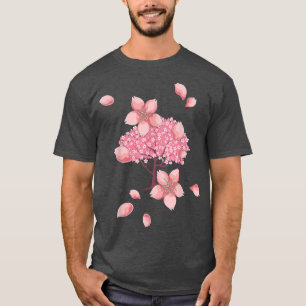 Japansk Sakura Rosa Flower Blommar Cherry Blommar T Shirt