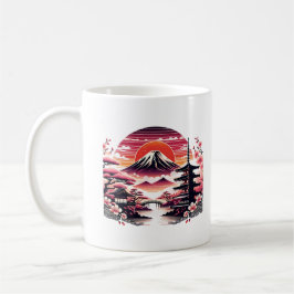 Japansk Sakura-trädgård Mount Fuji Körsbärsblom Kaffemugg