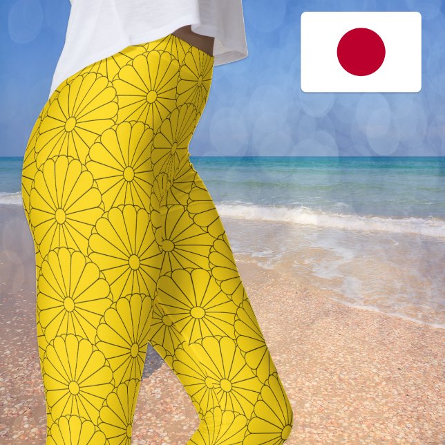 Japansk säl blommigt/Sol Mönster Leggings (Skapare uppladdad)