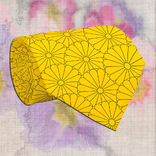 Japansk säl blommigt/Sol Mönster Neck Tie Slips