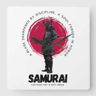 Japansk Samarai väggklocka