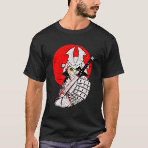 Japansk samurai Cat Katana japansk Bobtail Cat A T Shirt