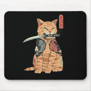 Japansk samurai Cat Mouse dålig Musmatta