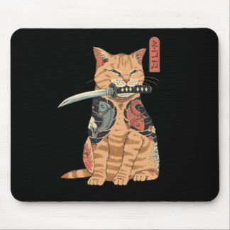 Japansk samurai Cat Mouse dålig Musmatta