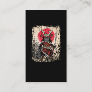 Japansk samurai Cat Sword Fighter Visitkort