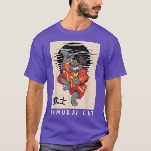 Japansk samurai Cat, Vintage Cat, Japan stil  T Shirt