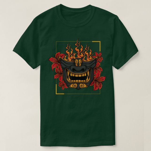 Japansk samurai & Character I Samurai Mask (2) T Shirt (Design framsida)