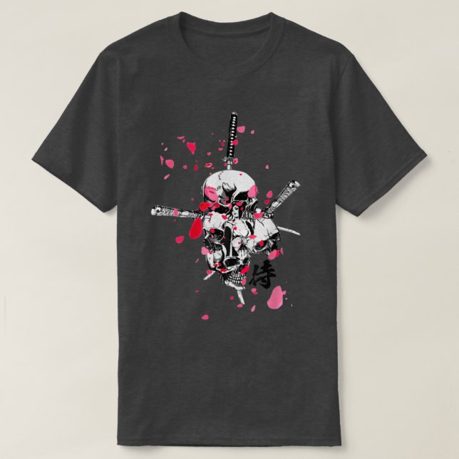 Japansk samurai-flicka kanji (2) t shirt (Design framsida)