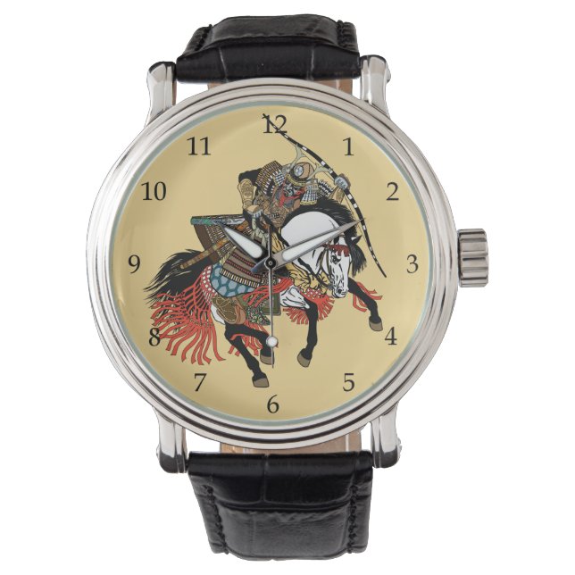 Japansk samurai horseman armbandsur (Framsida)