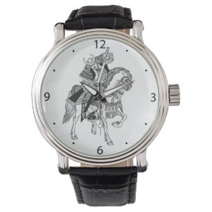 Japansk samurai horseman-klocka armbandsur