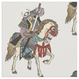 Japansk samurai horseman tyg