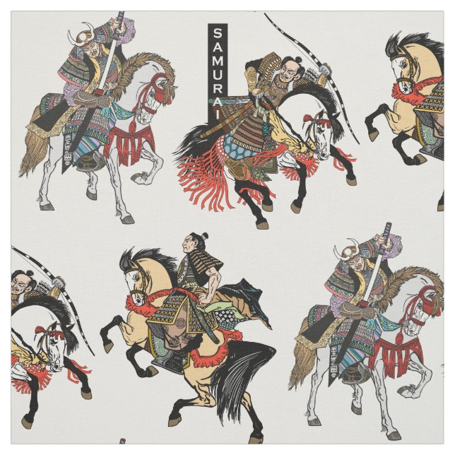 Japansk samurai horseman  tyg (Provkarta)