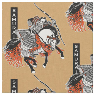 Japansk samurai horseman tyg