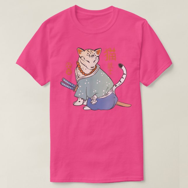 Japansk samurai-katt  t shirt (Design framsida)
