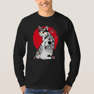 Japansk samurai Senpai Cat Tattoo Teacher Master T Shirt