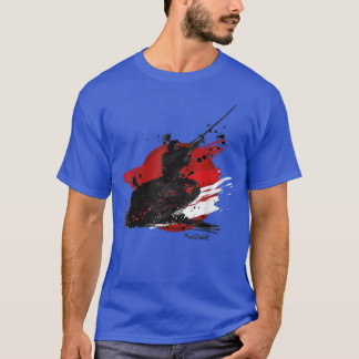 Japansk Samurai Warrior Katana-attack T Shirt