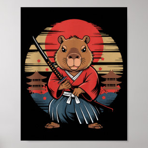 Japansk Samuraj Capybara Poster