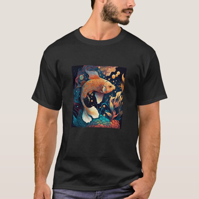 Japansk Samuraj Estetisk Koi Fisk  2 T Shirt (Framsida)