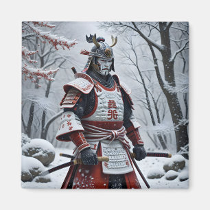 Japansk Samuraj fyrkantig magnet