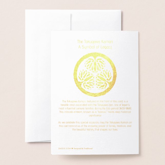 Japansk Samuraj Historia Tokugawa Strålande Folierat Kort (Baksida med kuvert)