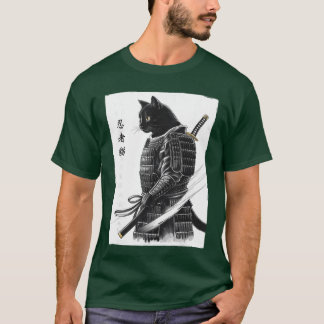 Japansk Samuraj Katt Kawaii Ninja Katter Gåvor Män T Shirt